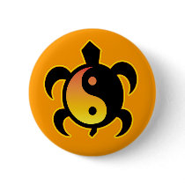 Gold Yin Yang Turtle Buttons