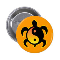 Gold Yin Yang Turtle Buttons