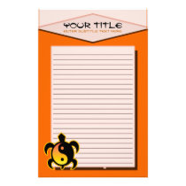 Gold Yin Yang Turtle Lined Stationery