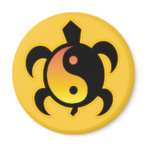 Gold Yin Yang Turtle Magnets