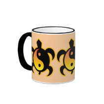 Gold Yin Yang Turtle Mugs