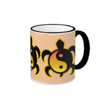 Gold Yin Yang Turtle Mugs