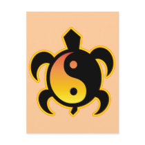 Gold Yin Yang Turtle Postcard