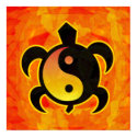 Gold Yin Yang Turtle Poster posters by wingedturtle Gold Yin Yang Turtle Poster posters