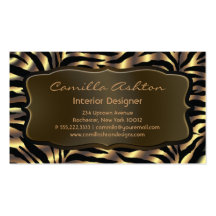 Gold Zebra Business Cards