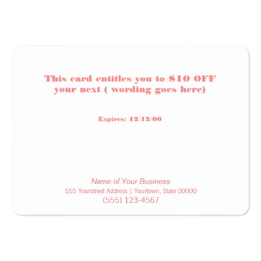 Gold Zig Zags Hair Salon and Spa Discount Coupon Business Card Templates (back side)