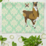 Golddust Llama & Butterfly Mint Julep Damask MoJo  Kitchen Towels