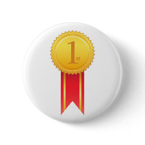 Golden1st place award with red ribbon button