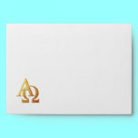 Golden "3-D" Alpha and Omega Symbol envelopes