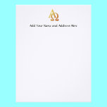 Golden "3-D" Alpha and Omega Symbol letterhead