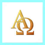 Golden "3-D" Alpha and Omega Symbol posters