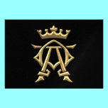Golden "3-D" Alpha and Omega w/Crown Symbol invitations