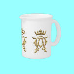 Golden "3-D" Alpha and Omega w/Crown Symbol pitchers