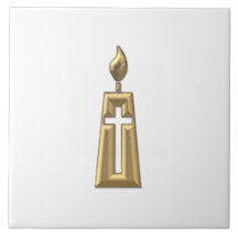 Golden "3-D" Candle Tile