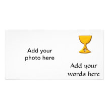 Golden "3-D" Chalice Personalized Photo Card