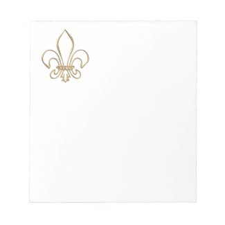 Golden "3-D" Fleur-de-lis Memo Notepad