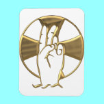 Golden "3-D" Hand of God 2 magnets