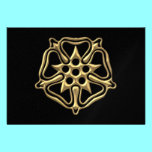 Golden "3-D" Rose Symbol invitations