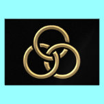 Golden "3-D" Trinity Rings invitations