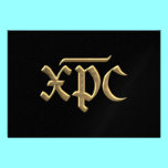 Golden "3-D" XPC symbol invitations