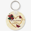 Golden 50 Anniversary keychains