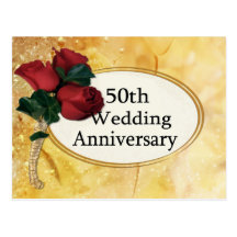 Golden 50 Anniversary Postcard