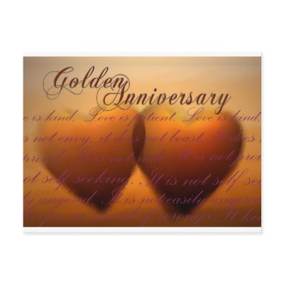 Golden 50 year anniversary post card