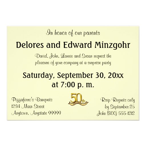 Golden (50th) Anniversary Party invitations