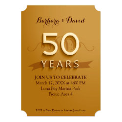 Golden 50th Anniversary Party Invitations 5