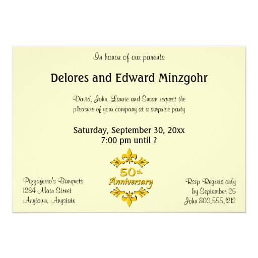 Golden (50th) Anniversary Party invitations