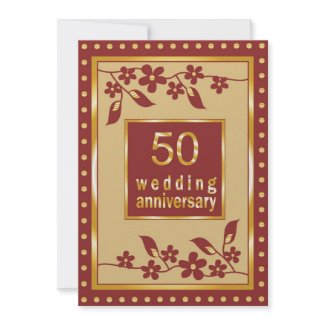 Golden 50th Wedding Anniversary Invitation invitation