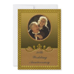 Golden 50th Wedding Anniversary Party Invitation