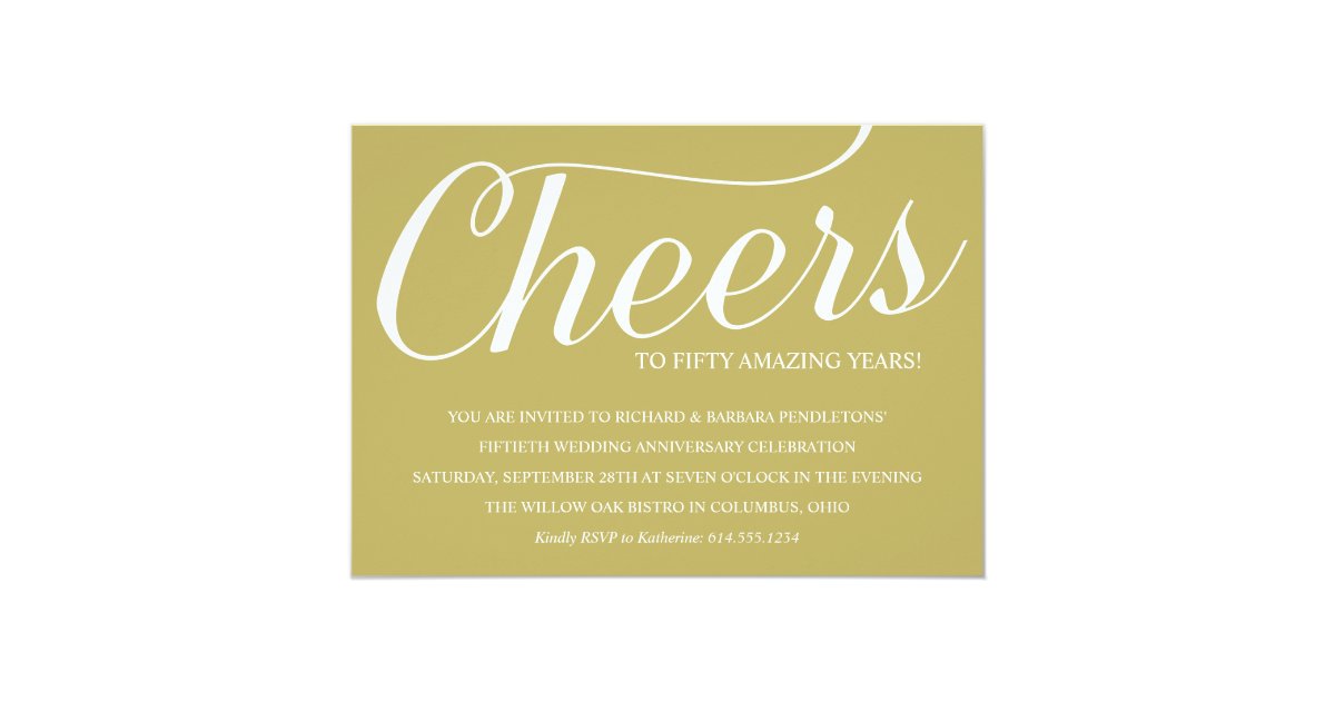 Golden 50th Wedding Anniversary Party Invitation Zazzle