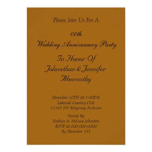 Golden 50th Wedding Anniversary Party Invitation