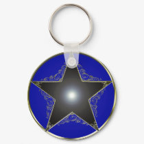 Golden 5 Point Star 2 keychains
