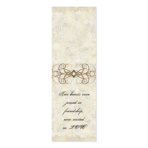 Golden Age of Elegance, Monogrammed Favor Gift Tag Business Cards (back side)