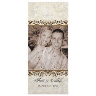 Golden Age of Elegance, Swirls Wedding Menu Card invitation