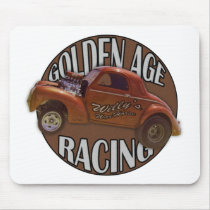 Golden Age Willys Gasser Drag Racing Patina Mouse Pad