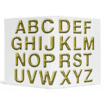 Golden Alphabet Vinyl Binders
