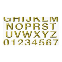 Golden Alphabet Customized Photo Card