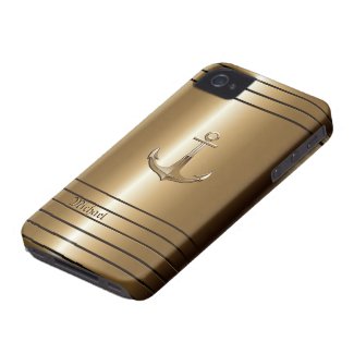 Golden Anchor Sailor's iPhone 4 Case