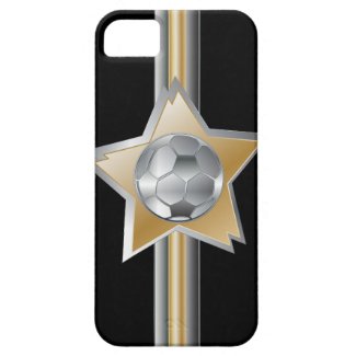 Golden and silver effect Soccer ball Star iPhone 5 Cases