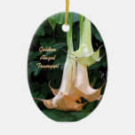 Golden Angel Trumpet Flowers Christmas Ornament