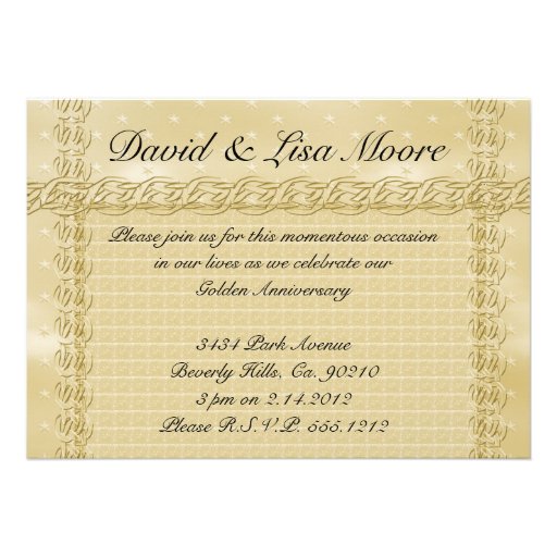 Golden Anniversary Bands Of Love Set Personalized Announcements