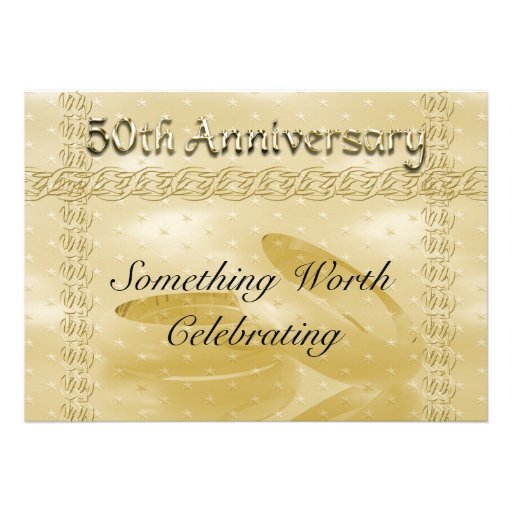 Golden Anniversary Bands Of Love Set Personalized Announcements (front side)