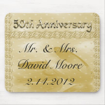 Golden Anniversary Bands Of Love Set Mouse Pad