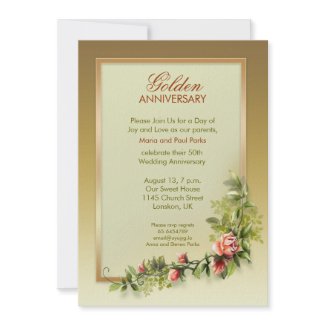 golden anniversary beautiful elegant invitation invitation
