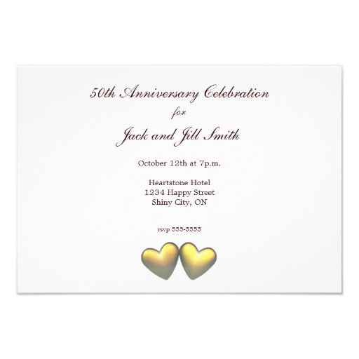 Golden Anniversary Hearts Custom Announcement