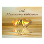Golden Anniversary Hearts Custom Invitation