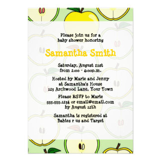 Golden Apple Themed Baby Shower Invitation